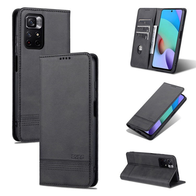 Magnetic flip leather phone case with card slots and stand, dark gray