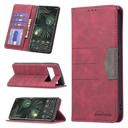 Red leather wallet phone case with card slots and folio stand for secure use
