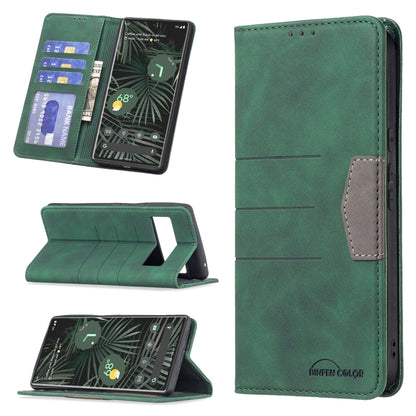 Magnetic leather folio phone case with card slots and kickstand, green