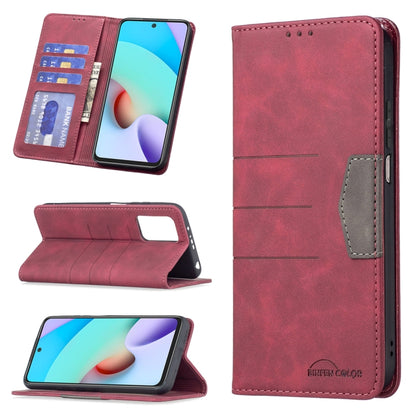 Magnetic leather phone case with folio flip cover, card slots, red