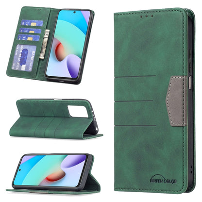 Magnetic leather folio phone case with card slots and kickstand, green