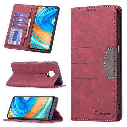 Magnetic leather phone case with folio stand, red leather, card holder
