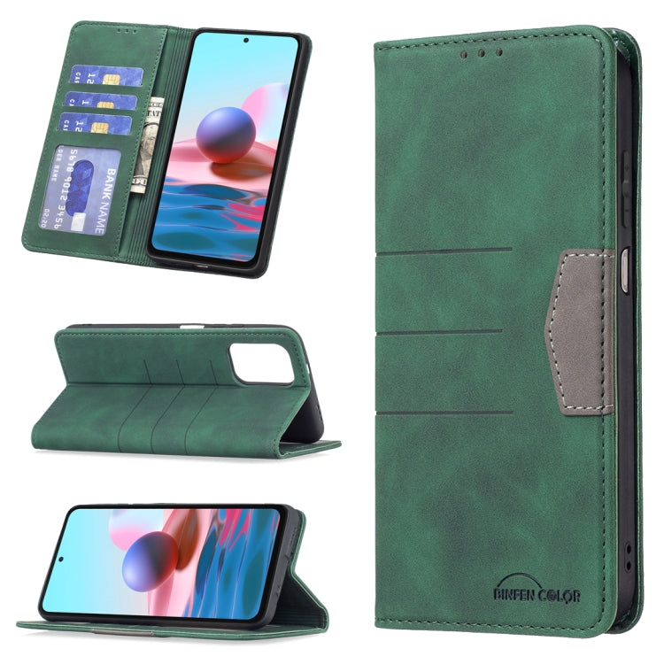 Green leather phone wallet case with magnetic closure, card slots, and viewing window cutout