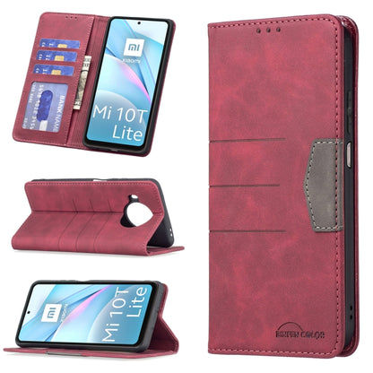 Magnetic leather phone case, red, folio stand and card holder