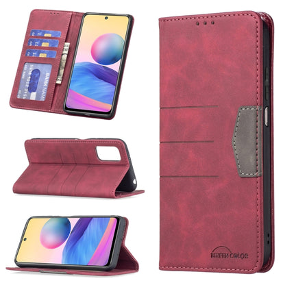 Magnetic leather folio phone case with card slots and kickstand, red