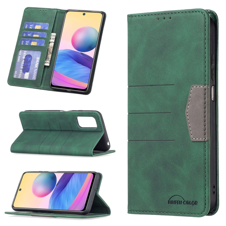 Green leather phone wallet case with magnetic closure, card slots, and flexible flip stand