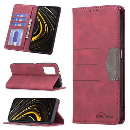 Magnetic leather phone case with folio wallet slots and viewing kickstand, red