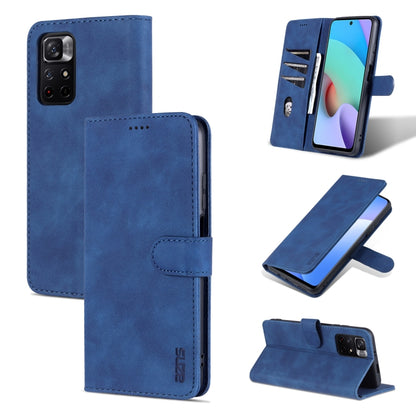 Blue horizontal flip leather phone case with card slots and stand, for Xiaomi/Poco models