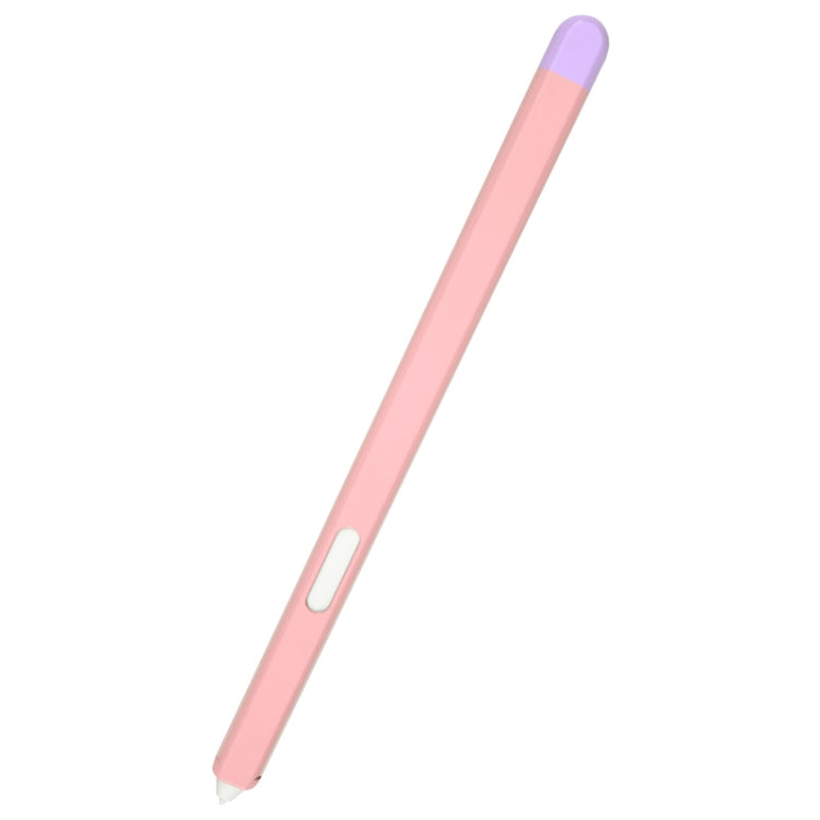 Pink and purple stylus protective case with charging cutout window