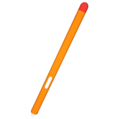 Orange stylus protective case with red tip and side cutout opening