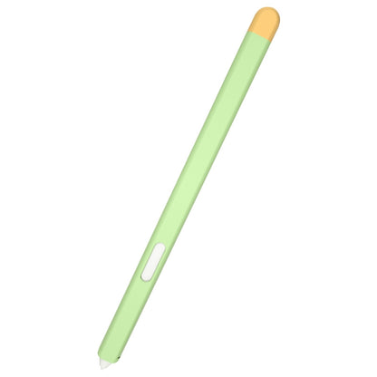 Light green stylus protective case with yellow top cap and side cutout