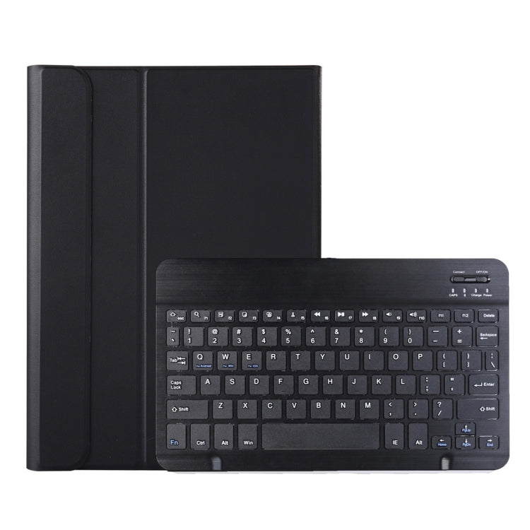 Ultra-thin Bluetooth keyboard leather case for tablet, dark black with folio cover