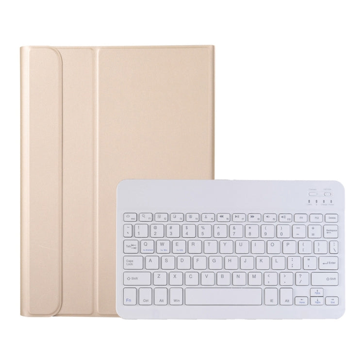 Ultra-thin Bluetooth keyboard leather case in light cream, with white keyboard