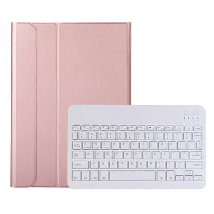 Ultra-thin Bluetooth keyboard leather case in rose tone, with white keyboard