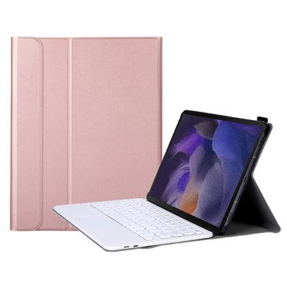 Rose pink keyboard case with touchpad, tablet with white keyboard stand