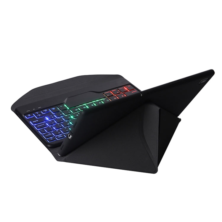 Black backlit Bluetooth keyboard case in fold-out position