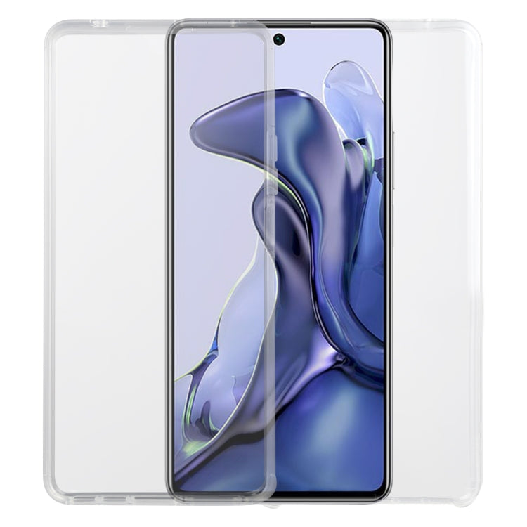 Transparent phone case for Xiaomi 11T, clear front with camera cutouts and raised edges