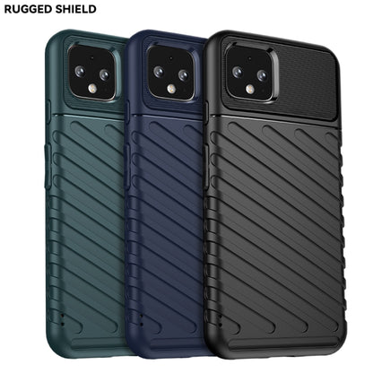 Rugged TPU phone case with ridged texture, shown in dark green, navy, and black