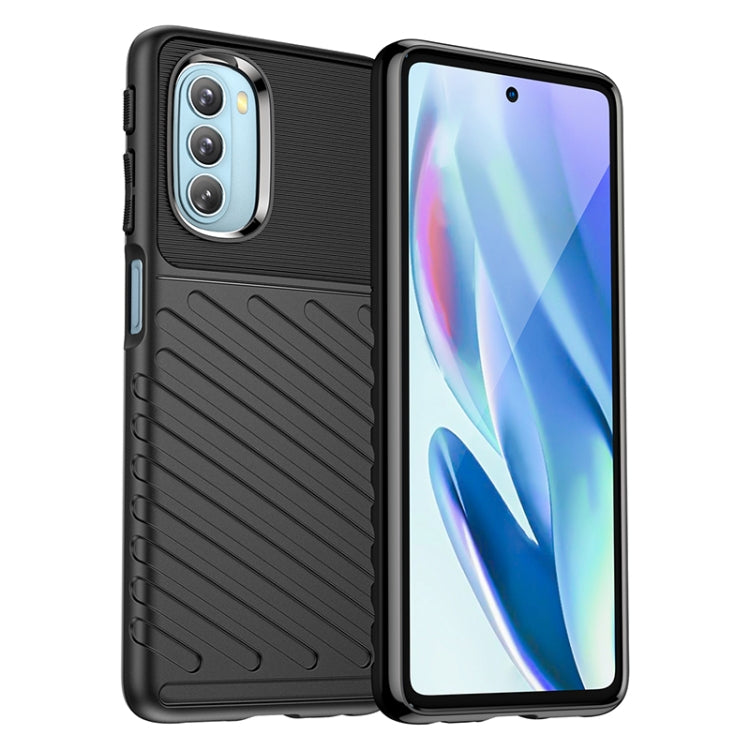 Black shockproof TPU phone case with textured grip and camera cutout