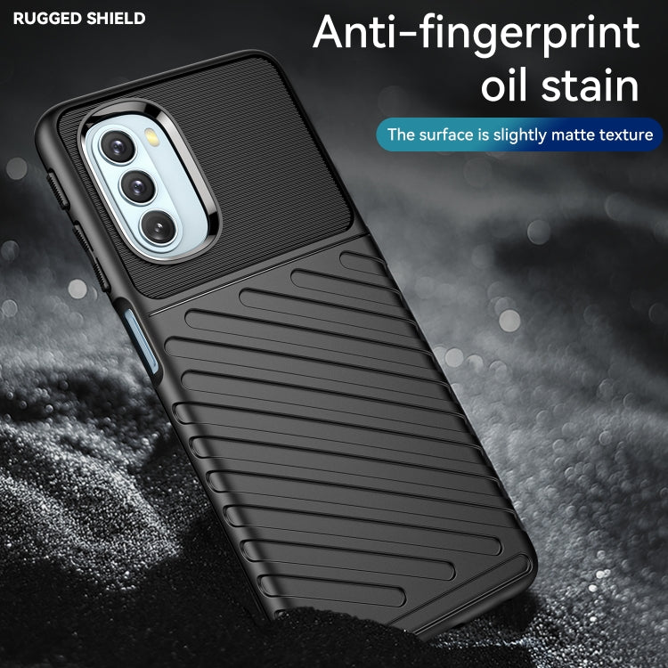 Black shockproof TPU phone case with matte textured finish and camera cutout
