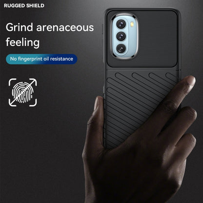 Black rugged shockproof TPU phone case with ridged grip and camera cutout