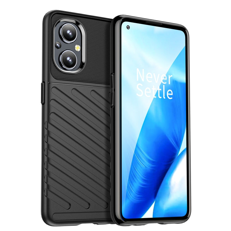 Black shockproof TPU phone case with textured grip and camera cutout