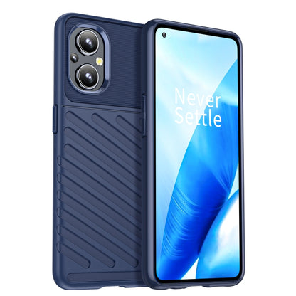 Blue shockproof TPU phone case with textured grip and camera cutout
