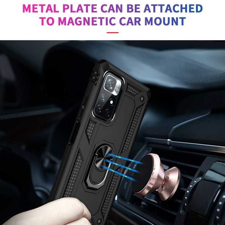 Black rugged phone case with metal plate for magnetic car mount
