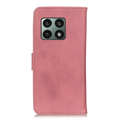 Pink leather phone case with camera cutout and flip cover