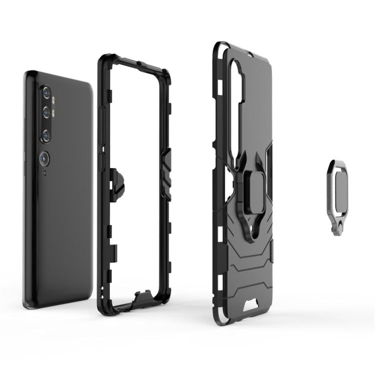 Rugged phone case with magnetic ring holder and side kickstand, shown in profiles