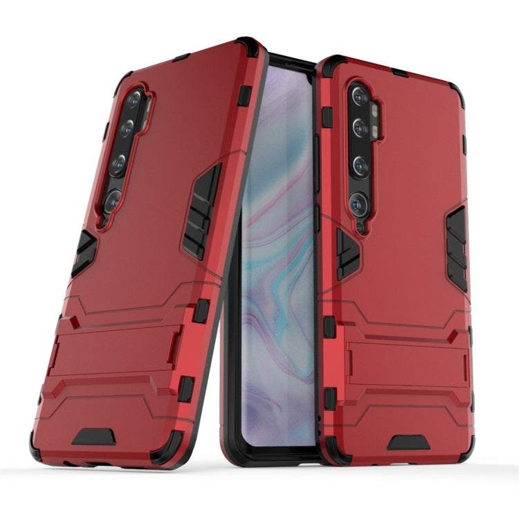 Shockproof red phone case with kickstand-style holder and side grip panels