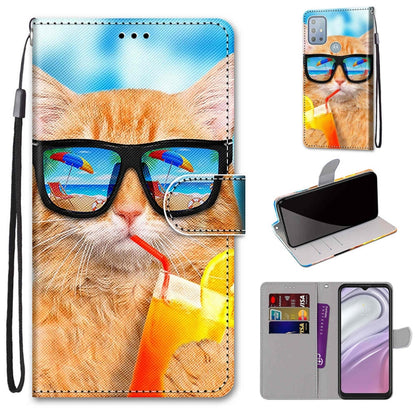 Cat leather flip phone wallet case with strap, card slots, and magnetic closure