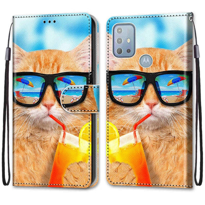 Cat illustrated leather flip phone case with wrist strap and card holder