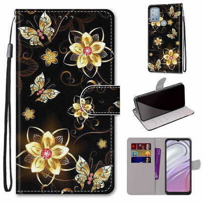 Butterfly leather phone wallet case with lanyard and card holder, magnetic flip closure