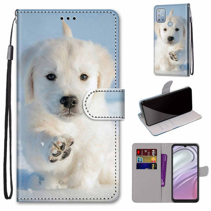 Dog portrait leather phone wallet case with lanyard and card holder, magnetic flip closure