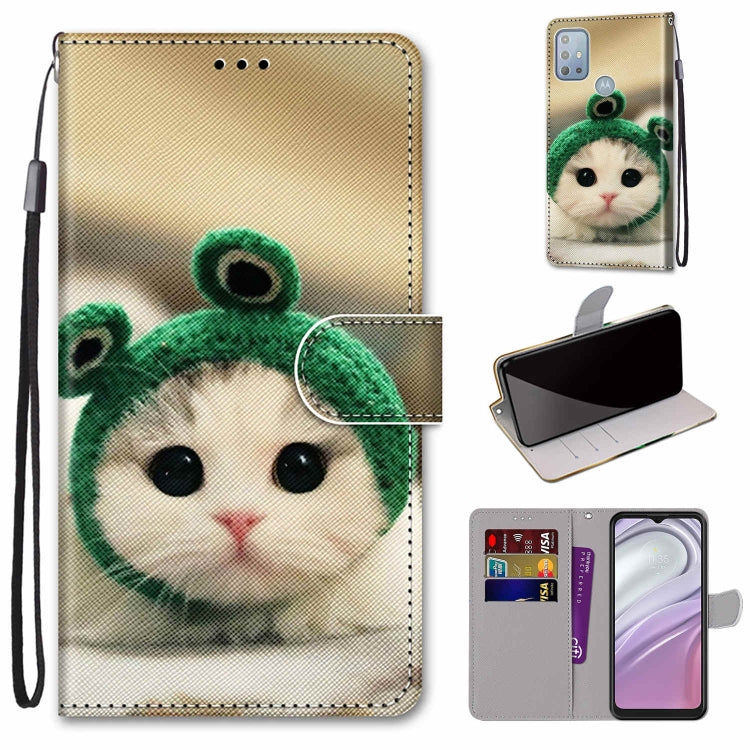 Phone wallet case with card slots and flip cover, lanyard; panda cat print.