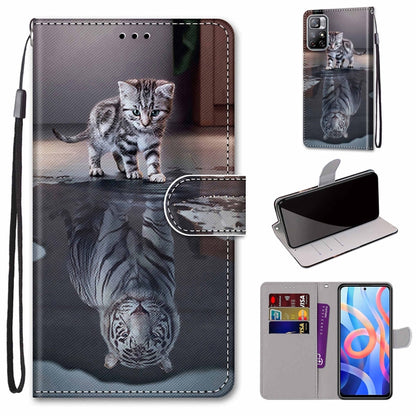 Gray kitten photo phone wallet case with flip cover, card slots, and wrist strap.