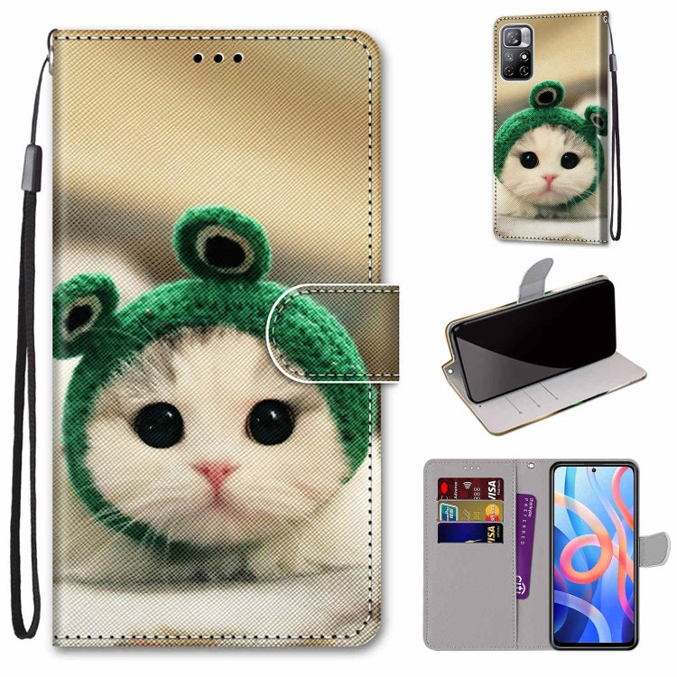 Cream panda kitty phone wallet case with flip cover, card slots, and wrist strap.