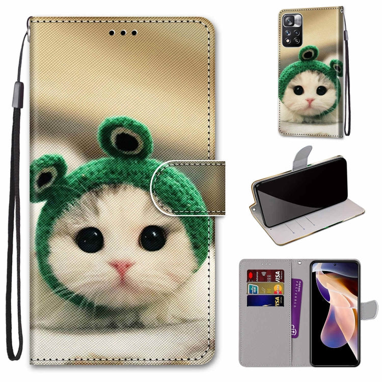 Phone case wallet with lanyard, panda face print with green hood, flip cover and card slot.