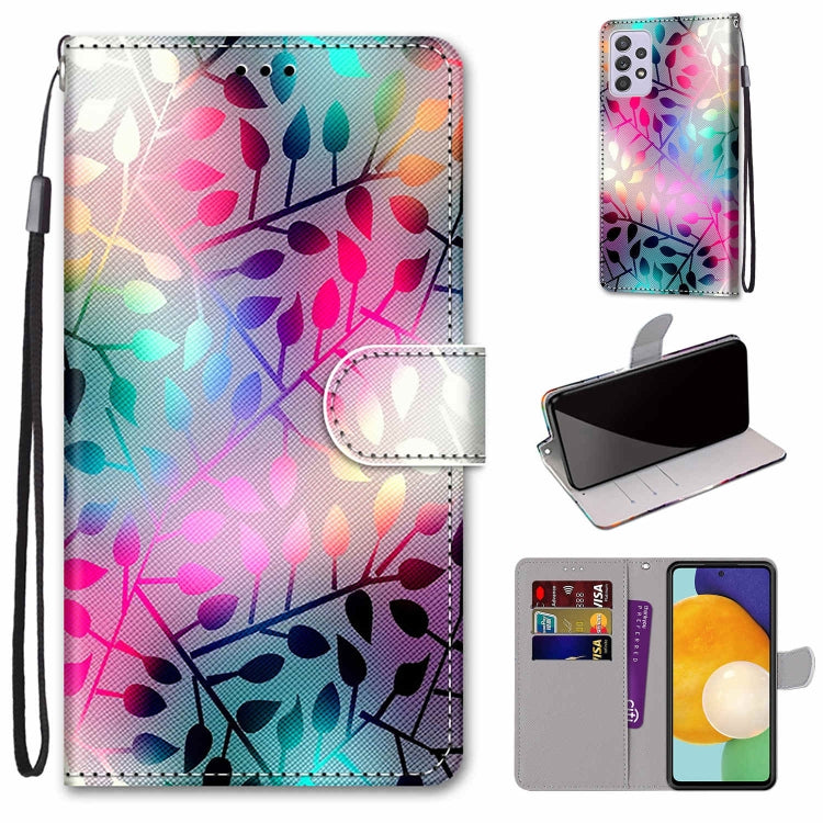 Multicolor abstract floral leather phone wallet case with card slots and front magnetic flap