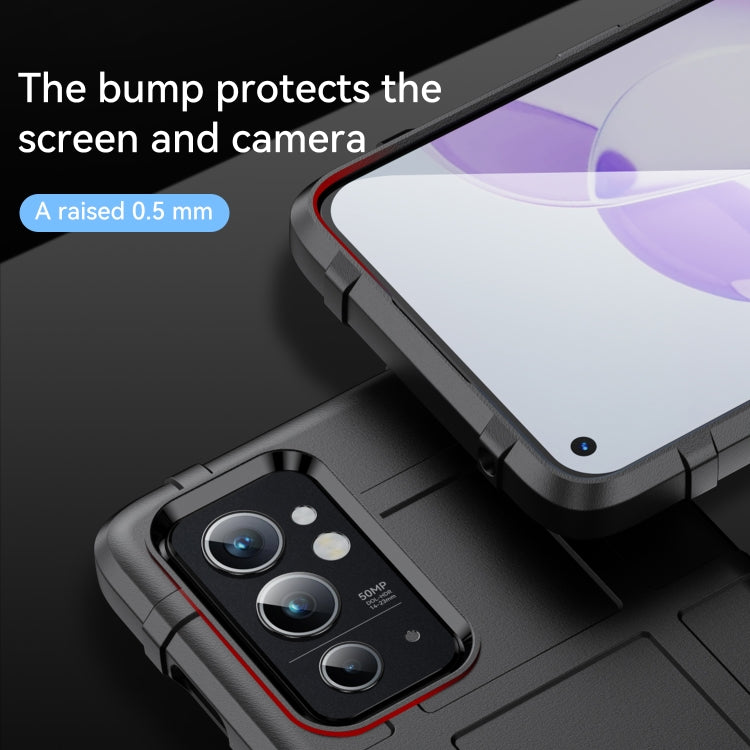 Black rugged TPU phone case with raised lip around camera and screen protection