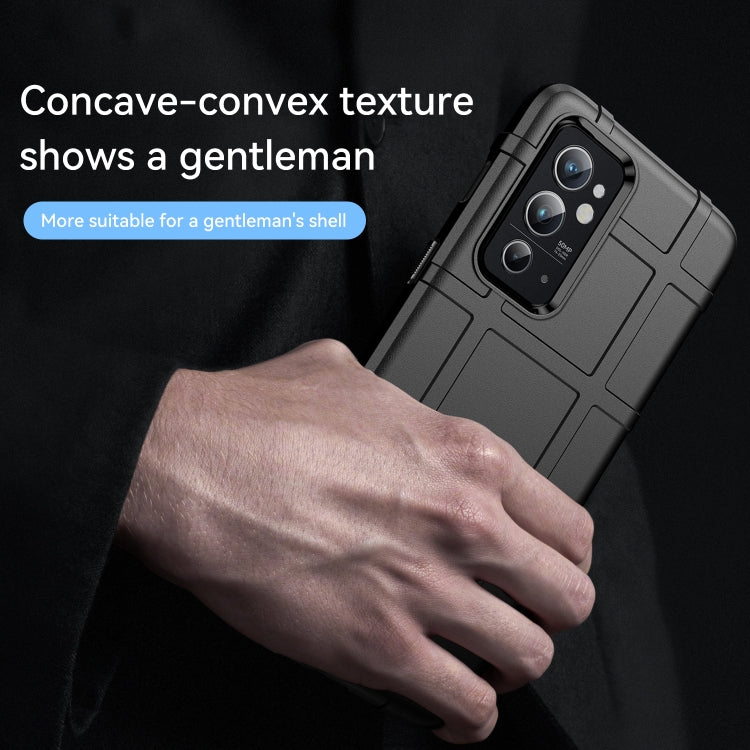 Black rugged TPU phone case with concave-convex grip texture and camera cutout