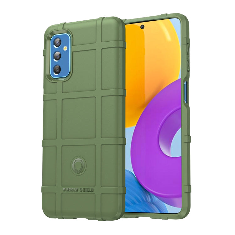 Green rugged TPU phone case with dual camera openings and raised screen edges