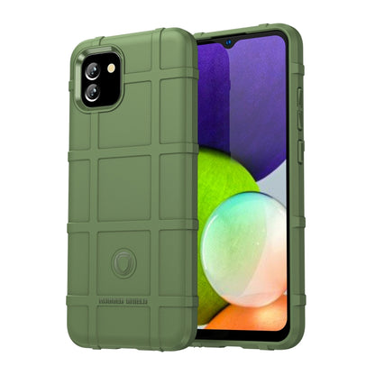 Green shockproof TPU phone case with textured grip and front screen protection