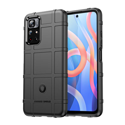 Rugged black TPU phone case, shockproof design with raised corners and camera cutouts.