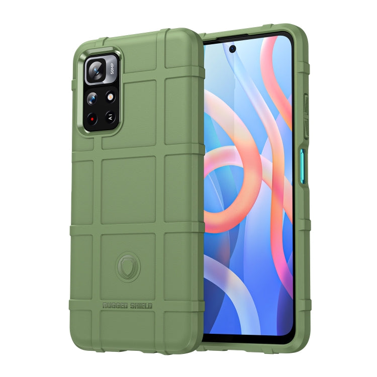 Green shockproof TPU phone case with quad camera cutout and side button cutouts