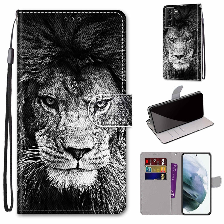 Flip phone leather case with lanyard, black tiger face print, card slots