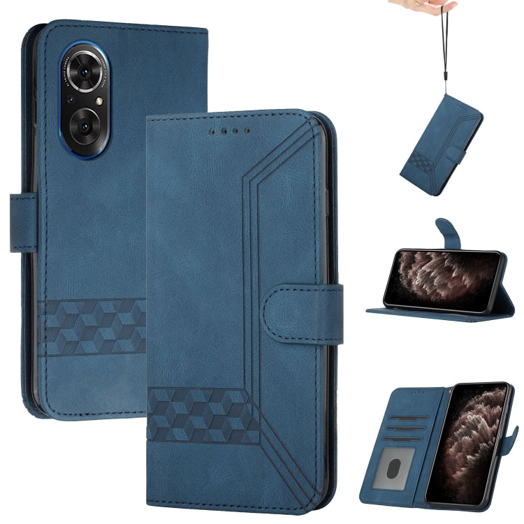 Royal blue flip leather phone case with magnetic flap and card slot