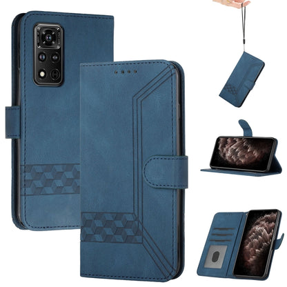 Royal blue flip leather phone case with card slots and magnetic front cover