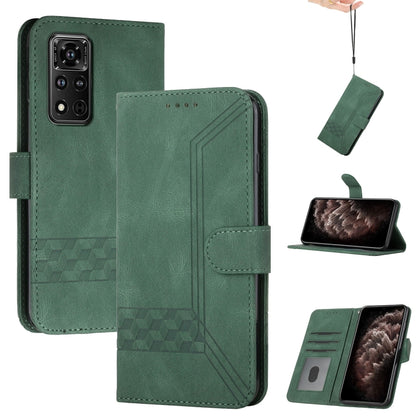 Dark green flip leather phone case with card slots and magnetic front cover